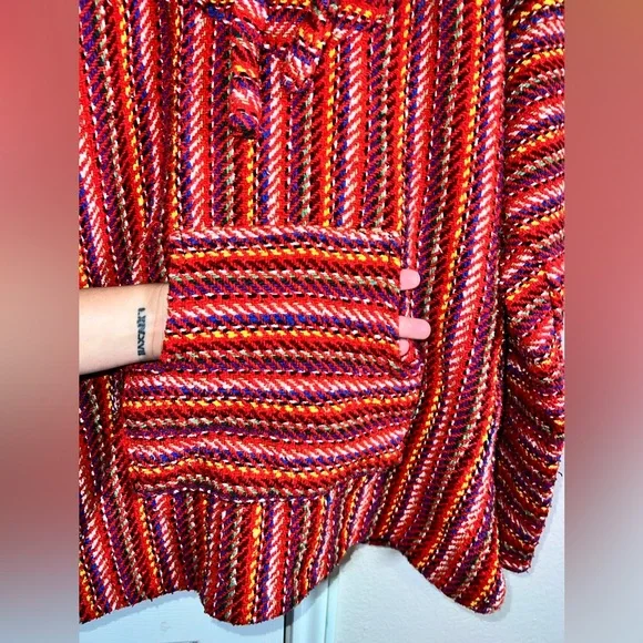 VTG El Paso Saddle Blanket CO Mexican Pullover Jacket - Picture 2 of 4